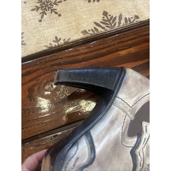 Charlie 1 Horse Heavy Stitched Leather Studded Cowboy Boots, Size 7B - Picture 13 of 13